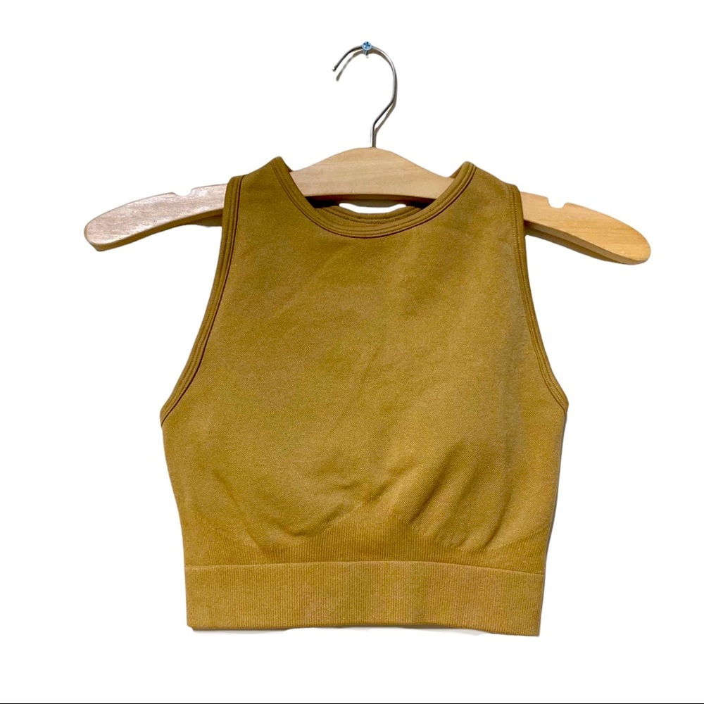 Forever 21 Brown High Neckline Ribbed Bralette Size S/M
